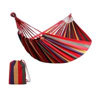 Persona Algodón Arco Iris Cama Colgante Capacidad Raya Hamaca Columpio Portátil 260 * 80cm for Exterior Interior con Bolsa de Transporte(Red)