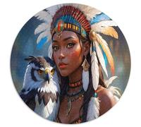 Persona con Plumas Águila Puzzle de 1000 Piezas Papel Puzzle para Adultos Relajación Puzzle para Toda la Familia 1000pcs (67.5x67.5cm)