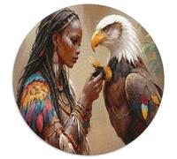 Persona con Plumas Águila Puzzle de 1000 Piezas Puzzle para Adultos Vista Nocturna Puzzle para Toda la Familia Relajación 1000pcs (67.5x67.5cm)