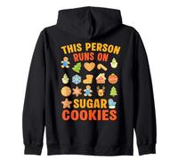 Persona Corre En Galletas De Azúcar Navidad Santa Navidad Familia Sudadera con Capucha