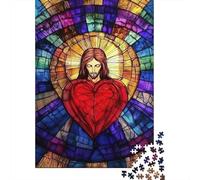 Persona en Vidriera Artística Puzzle de 1000 Piezas Papel Puzzle para Adultos Colorido Puzzle para Toda la Familia Relajación Decoración Hogar Regalo 52x38cm/1000pcs