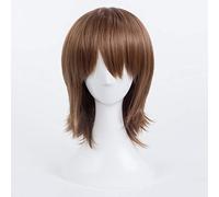 Persona Goro Akechi peluca de cosplay recta corta para hombre peluca de anime unisex disfraz fiesta marrón peluca de pelo sintético resistente al calor