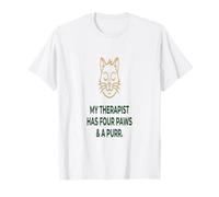 Persona introvertida de Gato mi Terapeuta Tiene Cuatro Patas ronroneando Camiseta