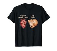 Persona Regular Corazón Mi Corazón Amante Gato Humor Camiseta