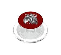 Personaje Alado demoníaco Montando un dragón de Dos Cabezas Recortado PopSockets PopGrip para MagSafe
