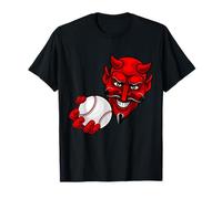 Personaje de Dibujos Animados del Diablo sosteniendo una Pelota de Camiseta