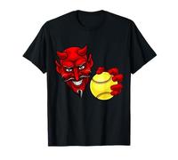 Personaje de Dibujos Animados del Diablo sosteniendo una Pelota de softbol Camiseta
