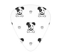 Personaje de dibujos animados Jack Russell Terrier Animal,12 púas de guitarra, 3 grosores diferentes para guitarra acústica, bajo y ukelele