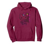 Personaje de Hello Kitty en Estilo Manga Sudadera con Capucha, Unisex para Adultos, Granate, L
