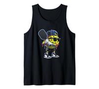 Personaje Genial de Pickleball con botín de Paleta Camiseta sin Mangas