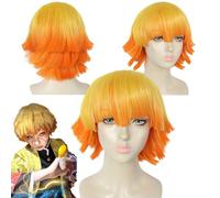 Personajes de anime Agatsuma Zenitsu interpreta pelucas - para niñas y niños halloween, cómics y congresos de anime, fiestas de rol de carnaval