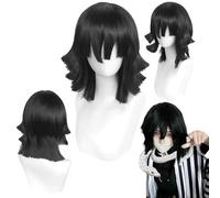 Personajes de anime Iguro Obanai interpreta pelucas - para niñas y niños halloween, cómics y congresos de anime, fiestas de rol de carnaval