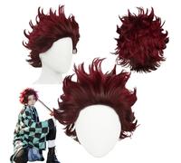 Personajes de anime Kamado Tanjirou interpreta pelucas - para niñas y niños halloween, cómics y congresos de anime, fiestas de rol de carnaval
