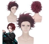 Personajes de anime Kamado Tanjirou interpreta pelucas - para niñas y niños halloween, cómics y congresos de anime, fiestas de rol de carnaval