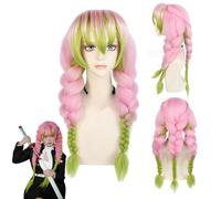 Personajes de anime Kanroji Mitsuri interpreta pelucas - para niñas y niños halloween, cómics y congresos de anime, fiestas de rol de carnaval