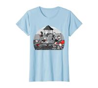 Personajes de Terror para niños - Halloween Divertido Camiseta, Mujer, Azul Bebé, XXL