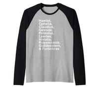 Personajes de William Shakespeare Hamlet Shakespeare Camiseta Manga Raglan