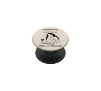 Personajes ficticios Lector Humor Café Vino Libro Amante PopSockets PopGrip Adhesivo
