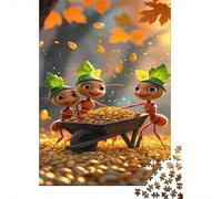 Personajes Hormigas Otoño Puzzle de 1000 Piezas Papel para Adultos Recolección Bosque Set de Puzzle 1000 Piezas Relajante Decoración Familiar 70x50cm/1000pcs