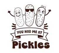 Personajes peculiares de Pickles con ilustraciones de pepinos encurtidos Pegatinas artísticas de vinilo 67.2x68.6cm Incluye kit de película de transferencia Café