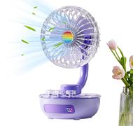 Personal Fan - Mini Desk Fan | Desk Fań Transparente Portátil Recargable Mesa Fań, Ultra-Quiet 3-Speed Personal Ventilador, USB Powered Small Cooling Fãn For Office Mesa, Home, Travel, Camping And