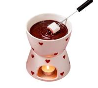Personal Fondue Tazas - Mini cerámica Melting Cup | Portable Fondue Cups With Fork For Cheese, Butter, Postres, Snacks, Candy, Milk, Ideal para Personal Dipping, Home Use, Fiestas, Treats, And Small