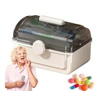 Personal Pill Organizers, Kitchen Pill Storage, Multi Layer Medicine Organizer, Daily Medication Organizer, Storage Box Medicine Box with Portable Handle for Home Bathroom Kitchen