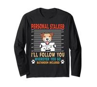 Personal Stalker Dog Jack Russell Terrier Funny Dog Lover Manga Larga