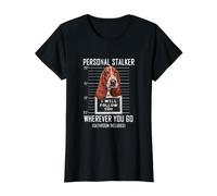 Personal Stalker Perro - Basset Hound I Will Follow You Camiseta gráfica económica, Mujer, Negro, XL