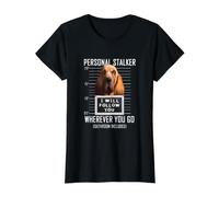 Personal Stalker Perro Bloodhound I Will Follow You Camiseta gráfica económica, Mujer, Negro, M