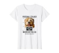 Personal Stalker Perro Norfolk Terrier I Will Follow You Camiseta gráfica económica, Mujer, Blanco, S