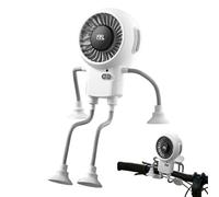 Personal Table Fan With 3 Speeds Strong Airflow & Rechargeable Battery, Portable Robot Fan Man | With Suction Cup Base, For Offices, Home, Outdoors Sports Camping Traveling