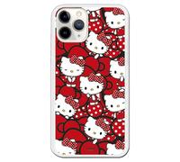 Personalaizer Carcasa para iPhone 11 Pro - Hello Kitty Lazos Rojos y Topos