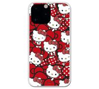Personalaizer Funda Compatible con iPhone 13 Pro MAX con Diseño de Hello Kitty y Lazos Rojos y Topos - Estilo Kawaii - Carcasa Silicona TPU Flexible Transparente