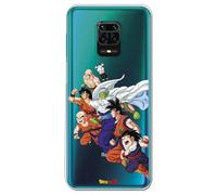 Personalaizer Funda Oficial Compatible con Xiaomi Redmi Note 9S - Note 9 Pro con diseño de Dragon Ball Z Multipersonajes Goku Piccolo Krillin Ten Shin Han - Carcasa Silicona TPU Flexible Transparente