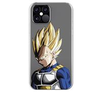 Personalaizer Funda Oficial Dragon Ball Z Vegeta Super Saiyan - Carcasa Silicona TPU Flexible Transparente para iPhone 12-12 Pro - Diseño Impreso