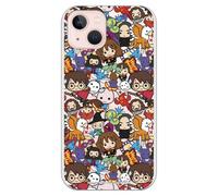 Personalaizer Funda Oficial Harry Potter Compatible con iPhone 15 con Diseño Mezcla de Amuletos Mágicos - Carcasa Silicona TPU Flexible Transparente