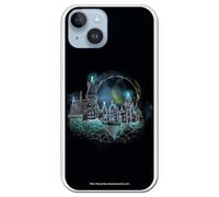 Funda Oficial Harry Potter Compatible con iPhone 15 Plus con Diseño Castillo Hogwarts - Carcasa Silicona TPU Flexible Transparente