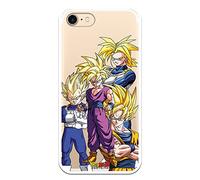 Personalaizer Funda Original Compatible con iPhone 7 o iPhone 8 o SE 2020 con un diseño de Dragon Ball Z Goku Vegeta Gohan Trunks