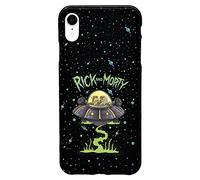 Personalaizer Funda Original Compatible con iPhone XR Negro con un diseño de Rick y Morty UFO