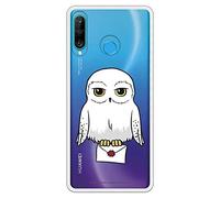 Personalaizer Funda para Huawei P30 Lite - Harry Potter Oficial. Carcasa Móvil Frikis, películas (Harry Potter Hedwig con Fondo Transparente)