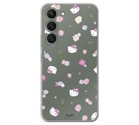 Personalaizer Funda para Samsung Galaxy S23 con Diseño de Hello Kitty y Patrón de Flores - Estilo Kawaii - Carcasa Silicona TPU Flexible Transparente
