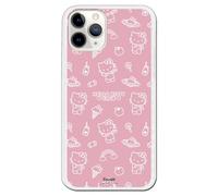 Personalaizer Funda Siliona Flexible Transparente para iPhone 11 Pro con Diseño de Hello Kitty patrón sobre Rosa - Carcasa TPU Compatible con iPhone 11 Pro