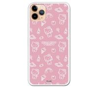 Personalaizer Funda Siliona Flexible Transparente para iPhone 11 Pro MAX con Diseño de Hello Kitty patrón sobre Rosa - Carcasa TPU Compatible con iPhone 11 Pro MAX
