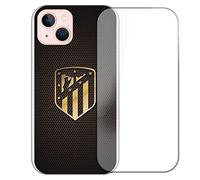 Personalaizer Kit Carcasa y Cristal Templado para iPhone 14 Atlético de Madrid Escudo Oro: protección y Estilo en un Solo Paquete