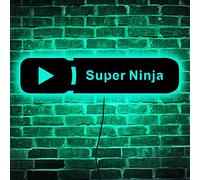 Personalice La Decoración De Arte De Pared Con Letrero LED De Youtube - Arte De Pared Que Brilla En La Oscuridad - Regalo De Luz Con Letrero De Neón Para Jugador Personalizado