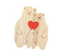 Personalice Rompecabezas de Madera con 2-6 familias, Adorable Adorno de Oso de Madera para decoración del hogar, Regalo pensativo para mamá, papá, Encantador Oso de Madera, Familia única para día
