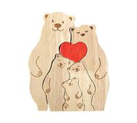 Personalice Rompecabezas de Madera con 2-6 familias, Encantador Adorno de Oso para decoración del hogar, Regalo pensativo para mamá, papá, personalice la Familia de Osos