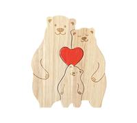 Personalice Rompecabezas de Madera con 2-6 familias, Encantador Adorno de Oso para decoración del hogar, Regalo pensativo para mamá, papá, personalice la Familia de Osos