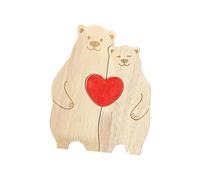 Personalice Rompecabezas de Madera de la Familia del Oso Forma Animal Decoración del hogar Mamá Papá Cumpleaños Precioso Oso Rompecabezas de Madera Familia única para Día de la Madre Día del